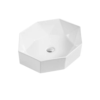 6081household 新しいデザイン簡潔なスタイルのセラミック洗面器浴室白いカウンタートップアート手洗い洗面器